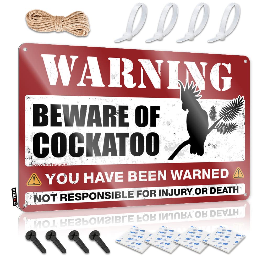 Funny Garage Signs For Men Beware Of Cockatoo Tin Sign Tin Signs For Man Cave Funny Alcohol Signs(30X40CM)