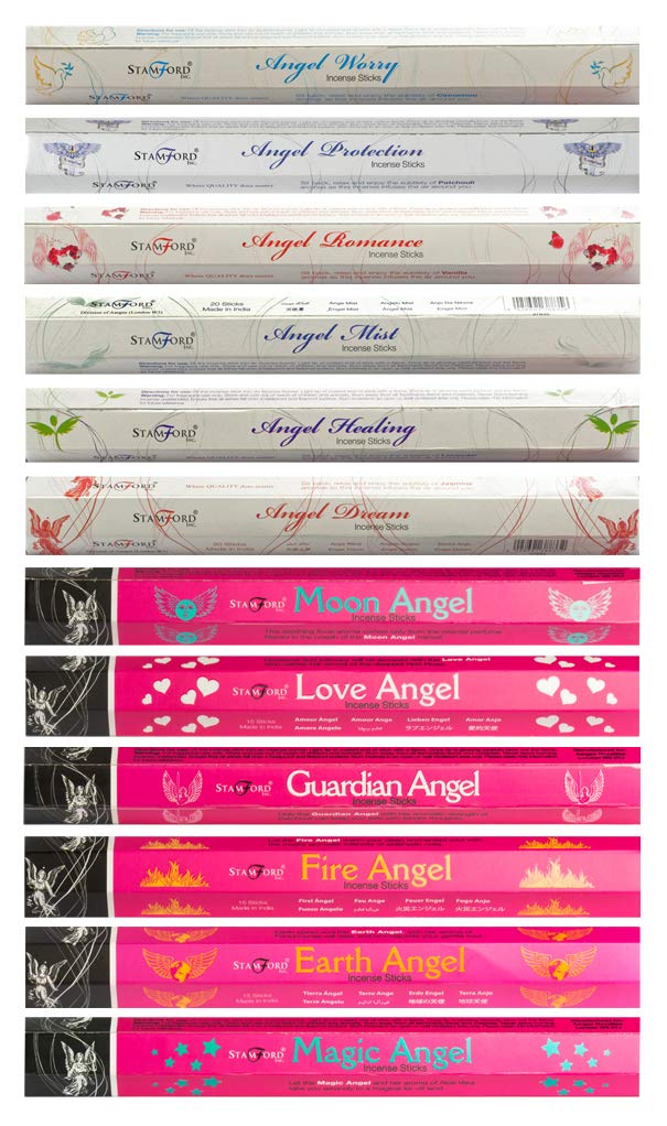 Stamford 37337 Angel Variety Set Incense Sticks-12 Packs x 20 Sticks, Black, One Size