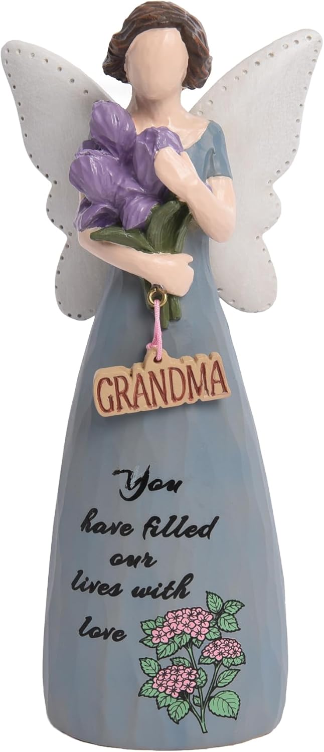 Grandma Birthday Gifts,Gift for Grandma,Angel Figurines Gifts for Christmas Birthday Mothers Day,New Grandma Gift First Time,Blessed Commemoration Statue,Sculpted Hand-Painted Figurine