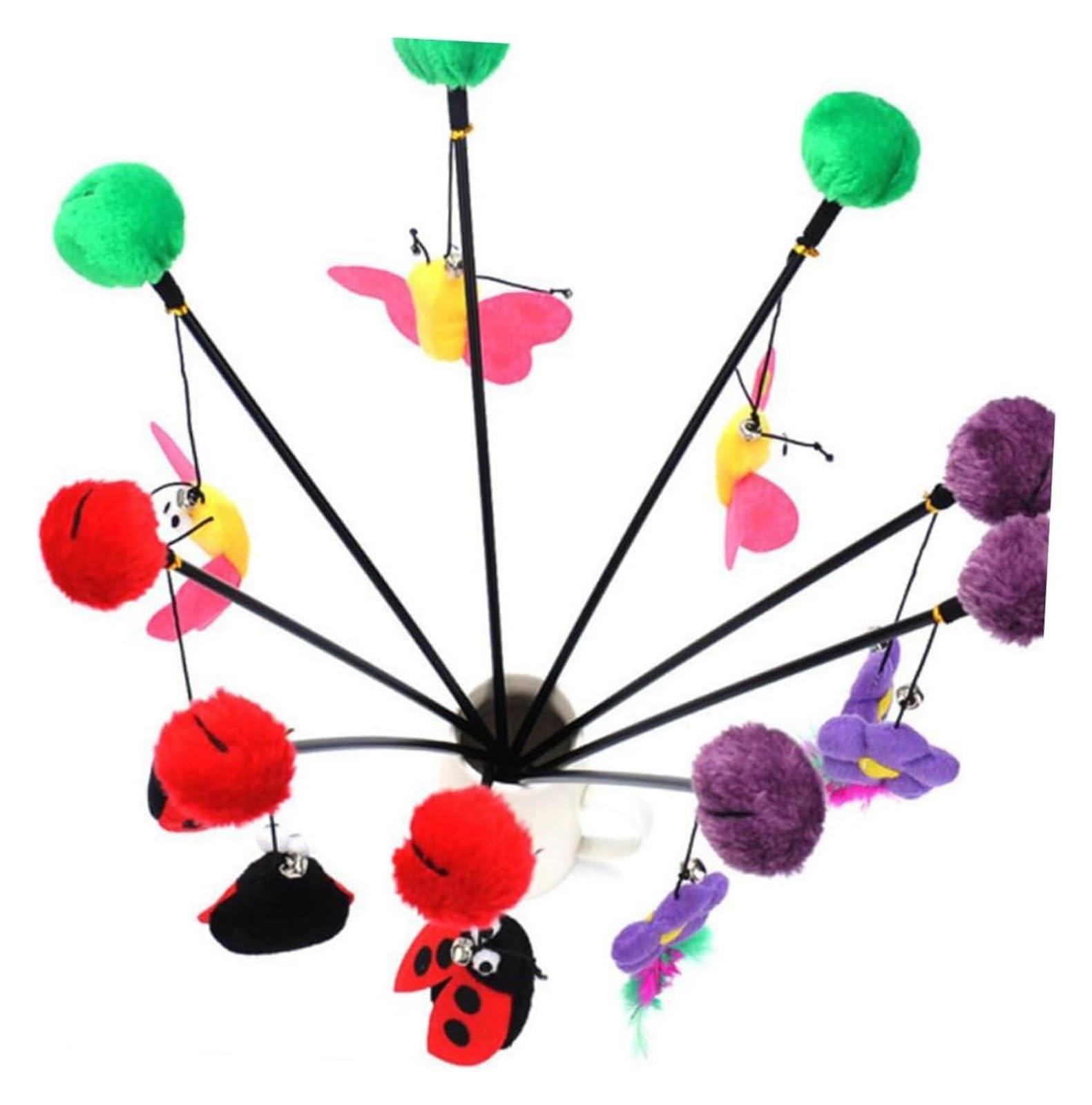 Giocattolo per gatti, 3 pezzi di giocattoli interattivi for gatti, bacchetta magica, farfalla, giocattolo divertente for la ricreazione