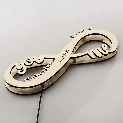 Miniatura 3 de Infinity I Love You - Decoración de pared con luz nocturna LED, regalos románticos para hombres, esposa, parejas, novio, novia, personalizado con