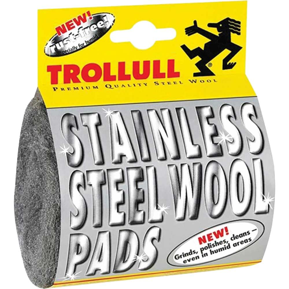 Steel Wool | Wire Wool Pads 2 Extra Fine Stainless Steel Wool Rust Free Surface Treatment in Wet Areas Cleans, Grinds & Polishes
