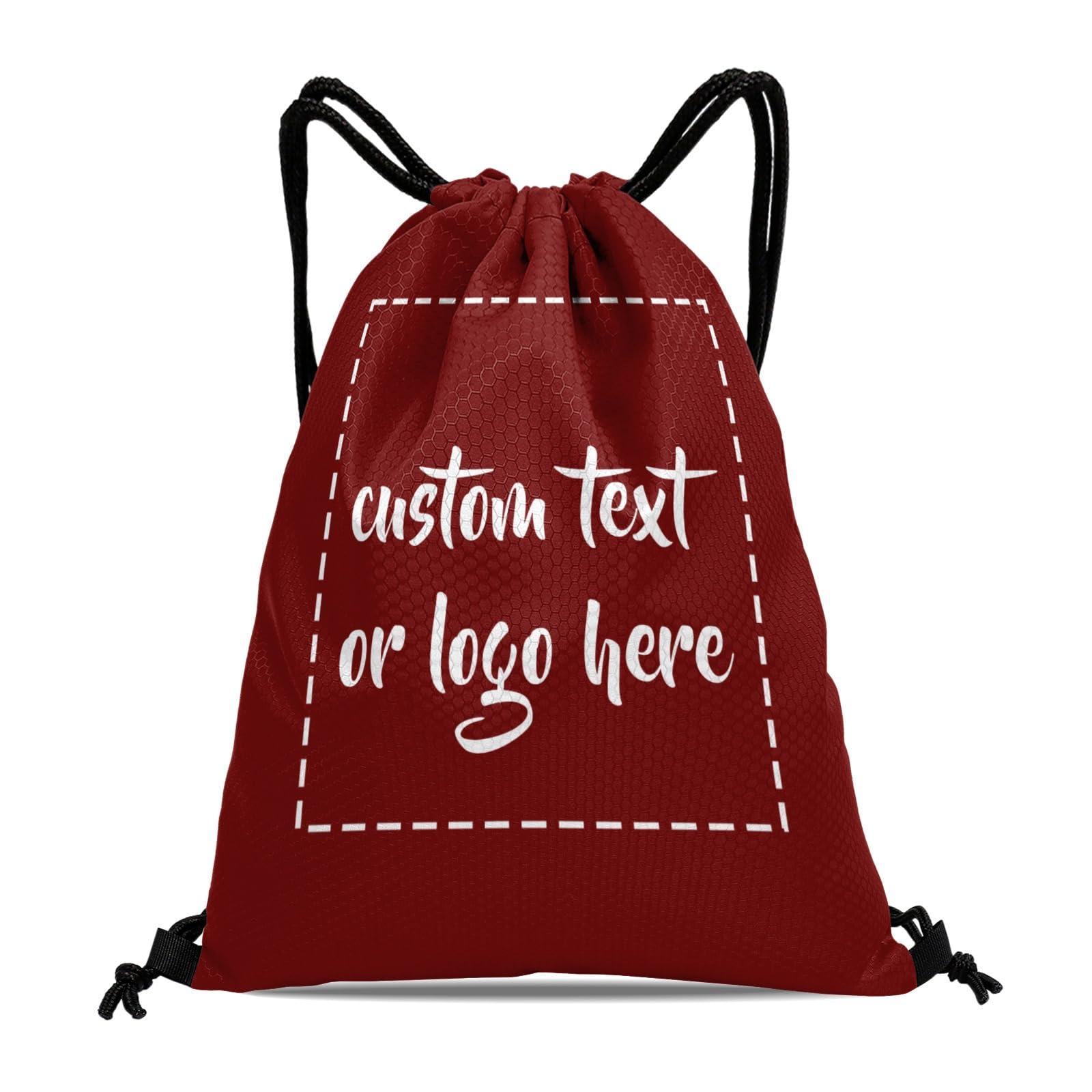 Custom Drawstring Bags with Logo Name Text Oxford Cloth Personalized Drawstring Backpack Waterpoof Customized Drawstring Pockets Cinch Sack for Gym, Outdoor, Indoor, Sports, 1 Pack