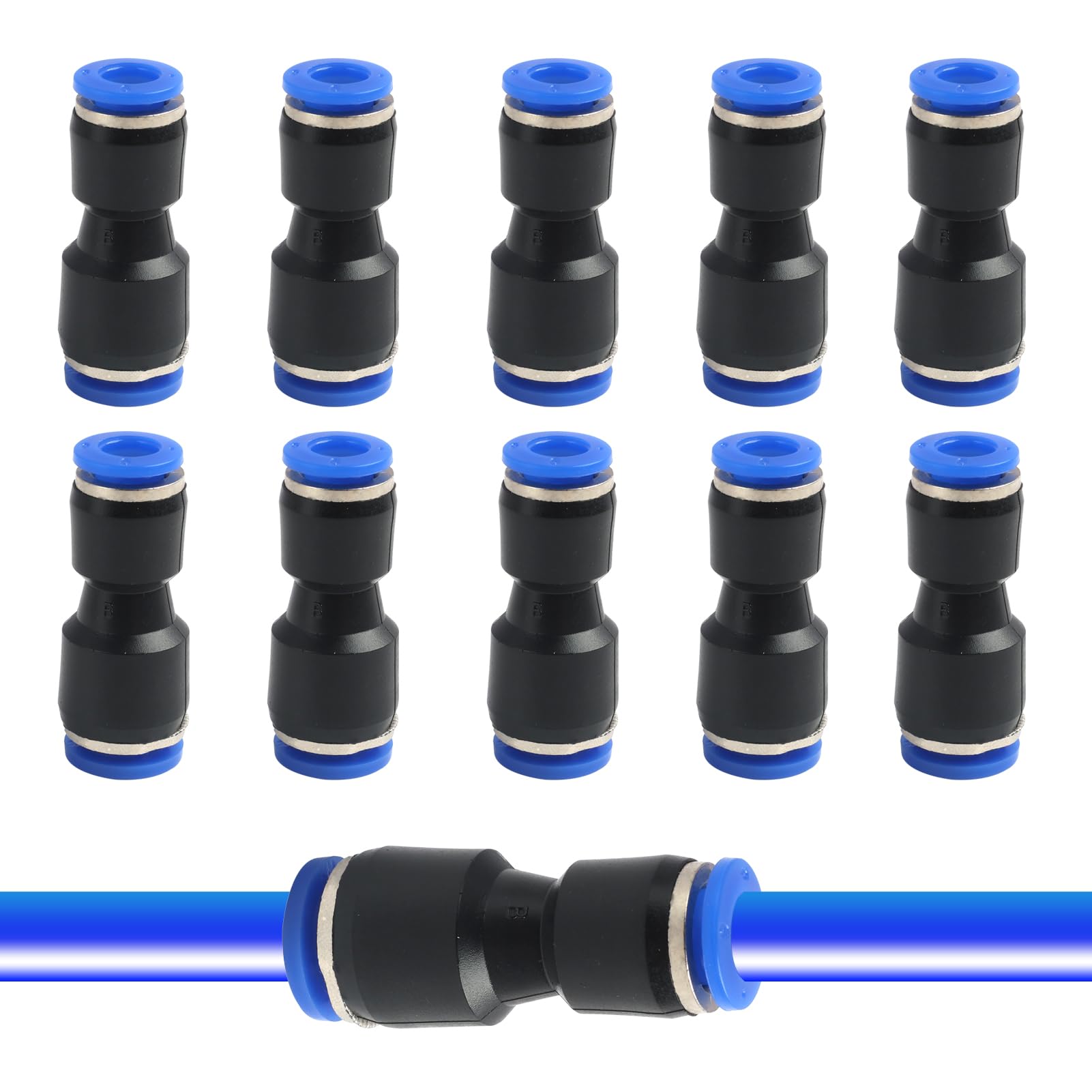 10 PCS 8mm x 6mm Raccordi Pneumatici a Innesto Rapido, connettore pneumatico, Pneumatico Accessorio Riduttore, Ampiamente utilizzato in macchinari, elettronica, automobili