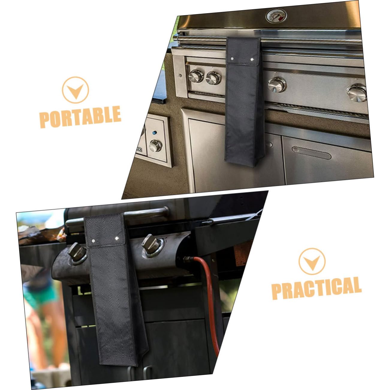 UPKOCH 4 Pezzi Custodia Per Barbecue Kit Portatile Borsa Stoccaggio Della Griglia Forniture Per Esterni Borse Da Esterno Con Coperchio Portaoggetti Per Utensili Black Tessuto Oxford 600d