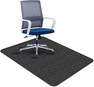 Office Chair Mat 120 * 90cm, LUPATDY Office Chair Mats for Hardwood Floors Non Slip Floor Protector Mat for Chairs Pad Desk Chairmats Office Floor Protector Mat (Black, 35.43*47.24in