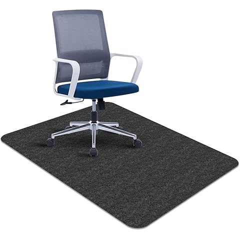 Office Chair Mat 120 * 90cm, LUPATDY Office Chair Mats for Hardwood Floors Non Slip Floor Protector Mat for Chairs Pad Desk Chairmats Office Floor Protector Mat (Black, 35.43*47.24in) Cover