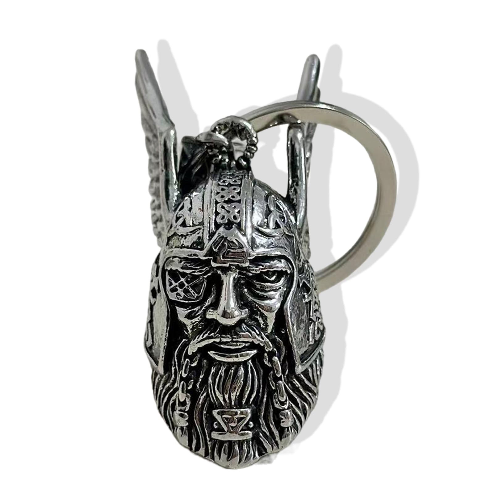 TARGONIX Guardian Bell for Motorbikes, Zinc Alloy Viking Gremlin Bell Keychain Charm with Retro Punk Style, Odin Good Luck Bell for Motorcycle Riders and Biker Protection Pendant