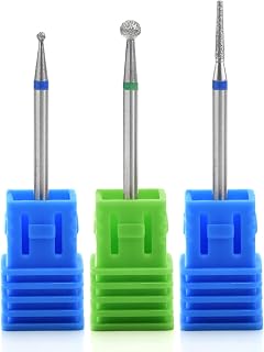 3Pcs Cuticle Nail Drill Bit 3/32'' Cuticle Clean Diamond Drill Bit Set for Electric Nail File Machine Safety Ball Needle Drill Bits for Nail Care Nail Salon Home Manicure Pedicure Tools