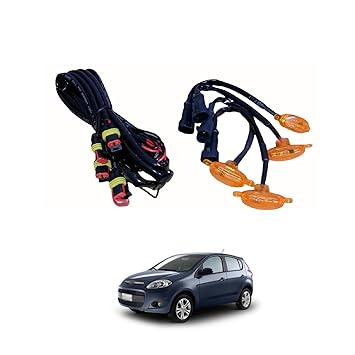 PRIKNIK LED Grille Lights Amber Yellow Grill Led with Fuse Adapter Wiring Harness Kit (4PCS, Amber Shell with Amber Light) Compatible with Palio