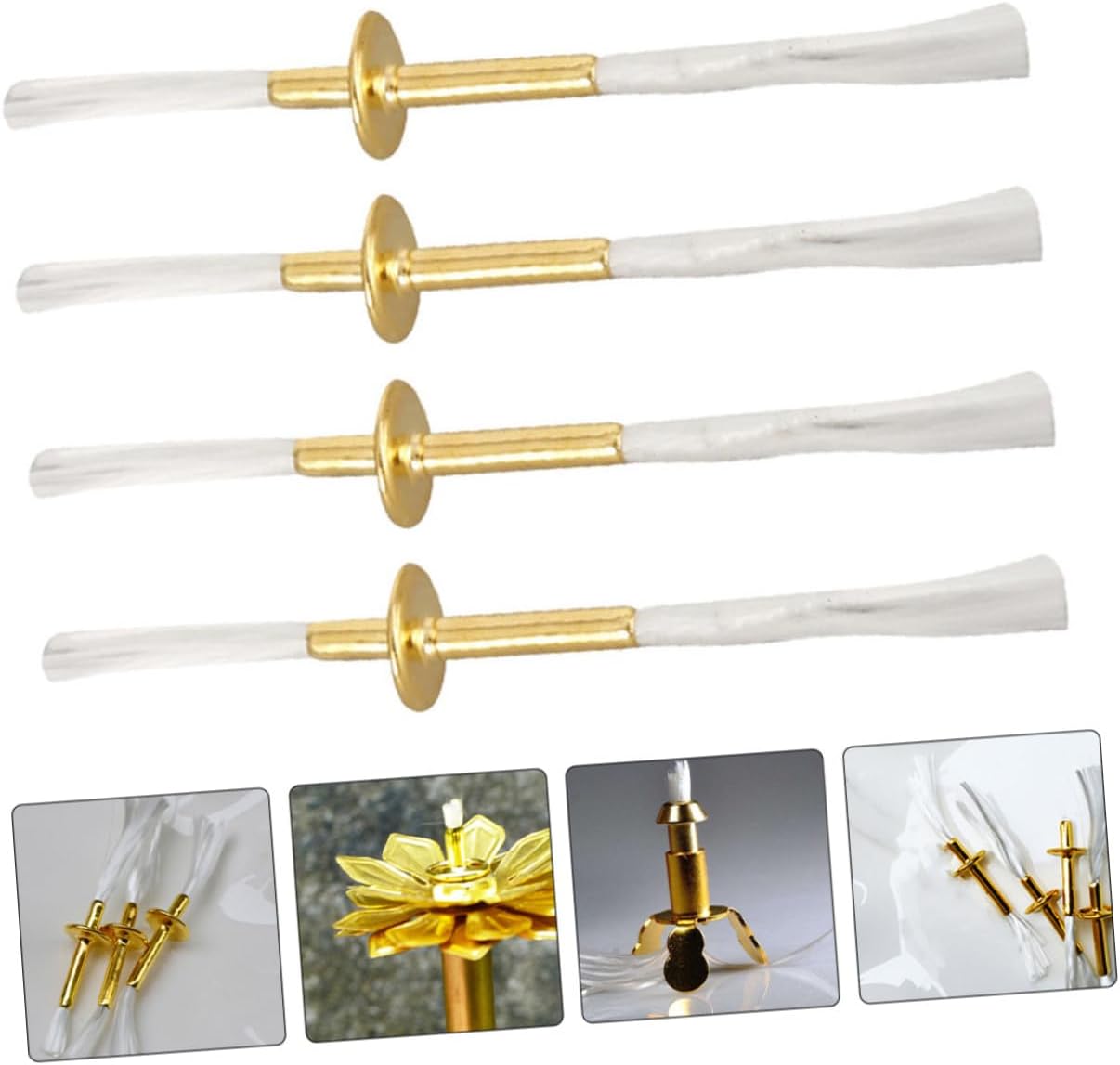 STOBAZA Sturdy Cotton Wick Replacement for Oil Lamps 4pcs Set Perfect for Tea Lights Event Decorations