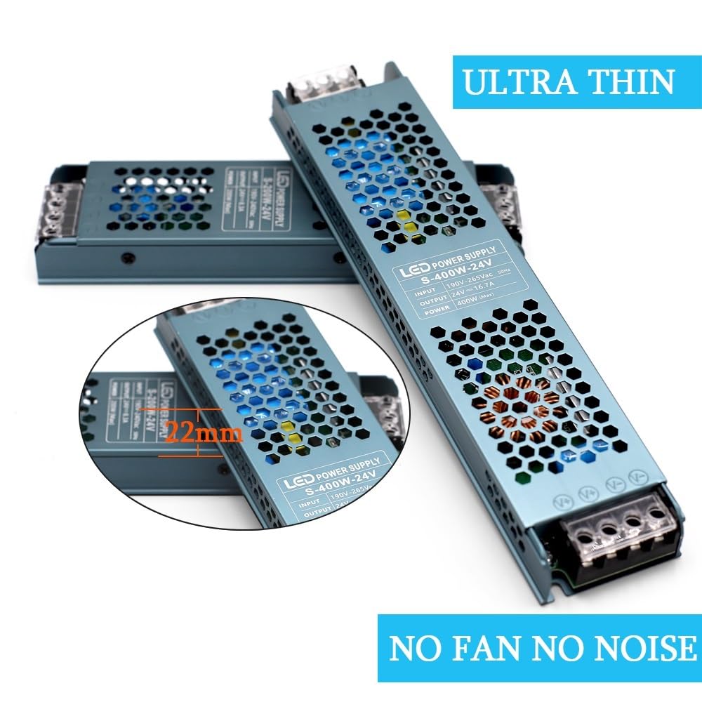 Fuente de alimentación variable, Fuente de alimentación LED ultrafina, transformadores de iluminación DC 12V 24V, controlador convertidor de 100W 200W 300W 400W AC190- for tiras(24V_300W)