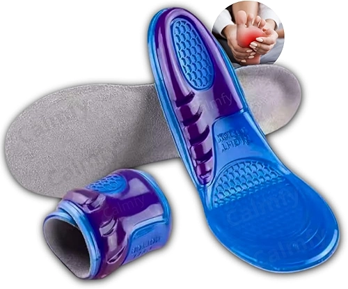 Palmilha Ortopédica Gel Silicone Anti Impacto, Tamanho 36 ao 42, Alívio para Fascite Plantar, Esporão Calcâneo e Dores - Confortável, Ajustável, Ideal para Uso Diário (M)