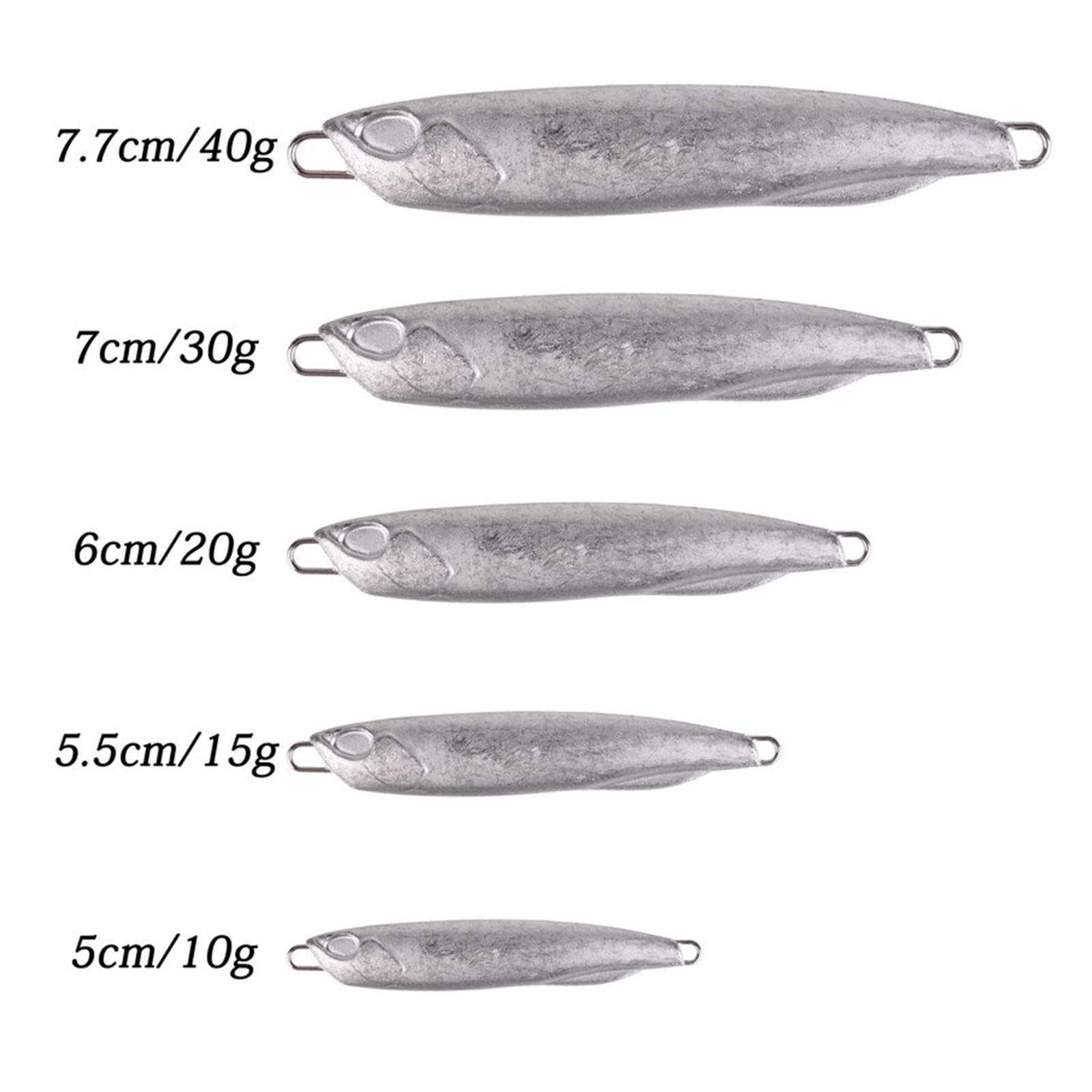 XILILHC Jigs en Métal Moulé, 20 Pièces, 10g-40g, Poisson De Mer Non Peint