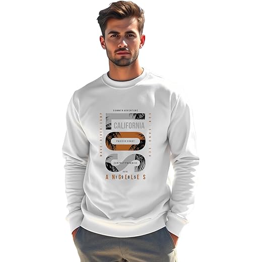 Men Printed Fleece Sweatshirt