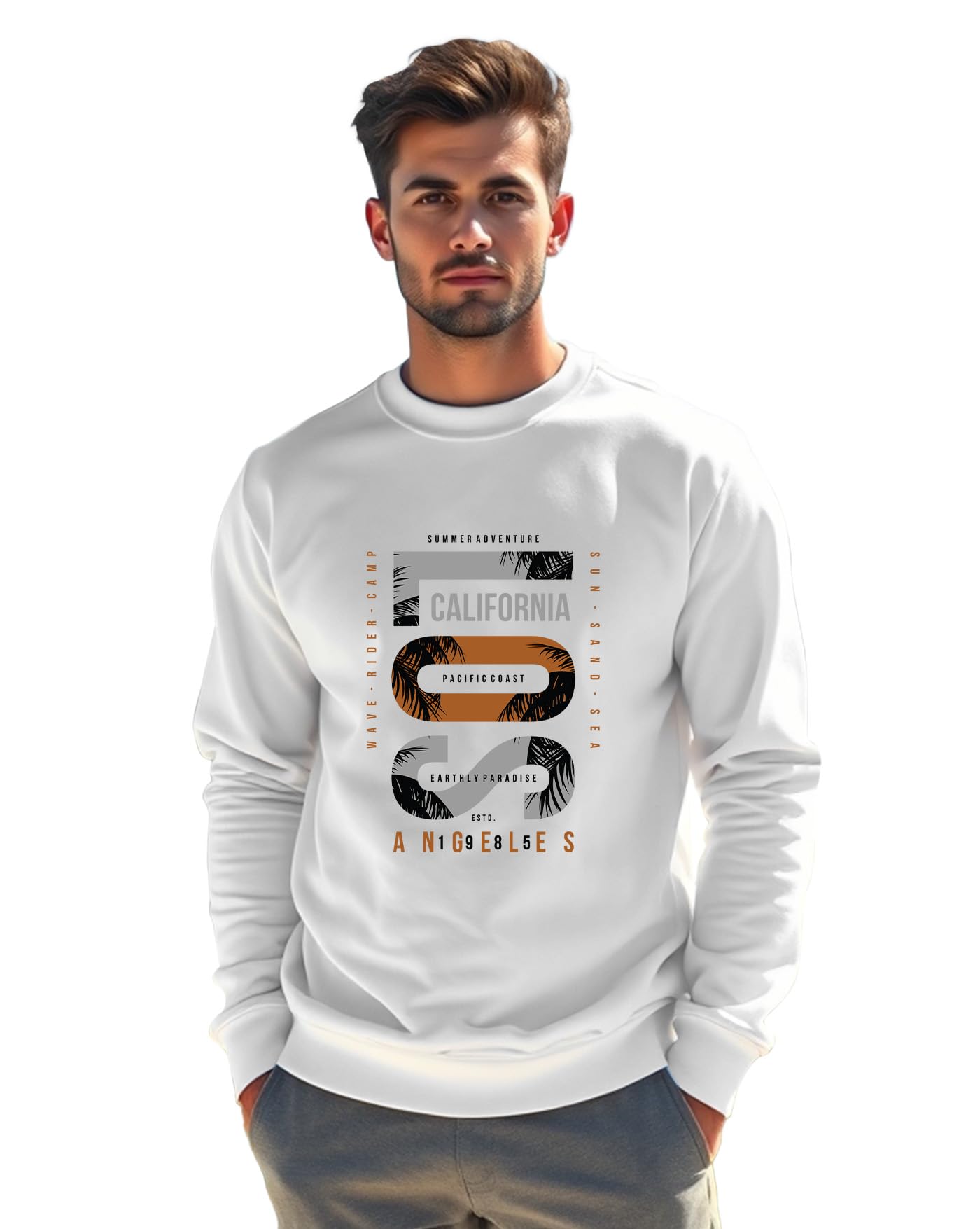 AUSK Men Sweatshirt||Winter Wear Printed Fleece Sweatshirt for Men