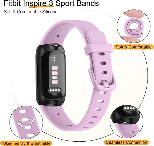 Miniatura 9 de Meliya Fitbit Inspire 3 bandas para mujeres y hombres, correa ajustable de silicona suave de repuesto compatible con Fitbit Inspire 3 Fitness Tracker