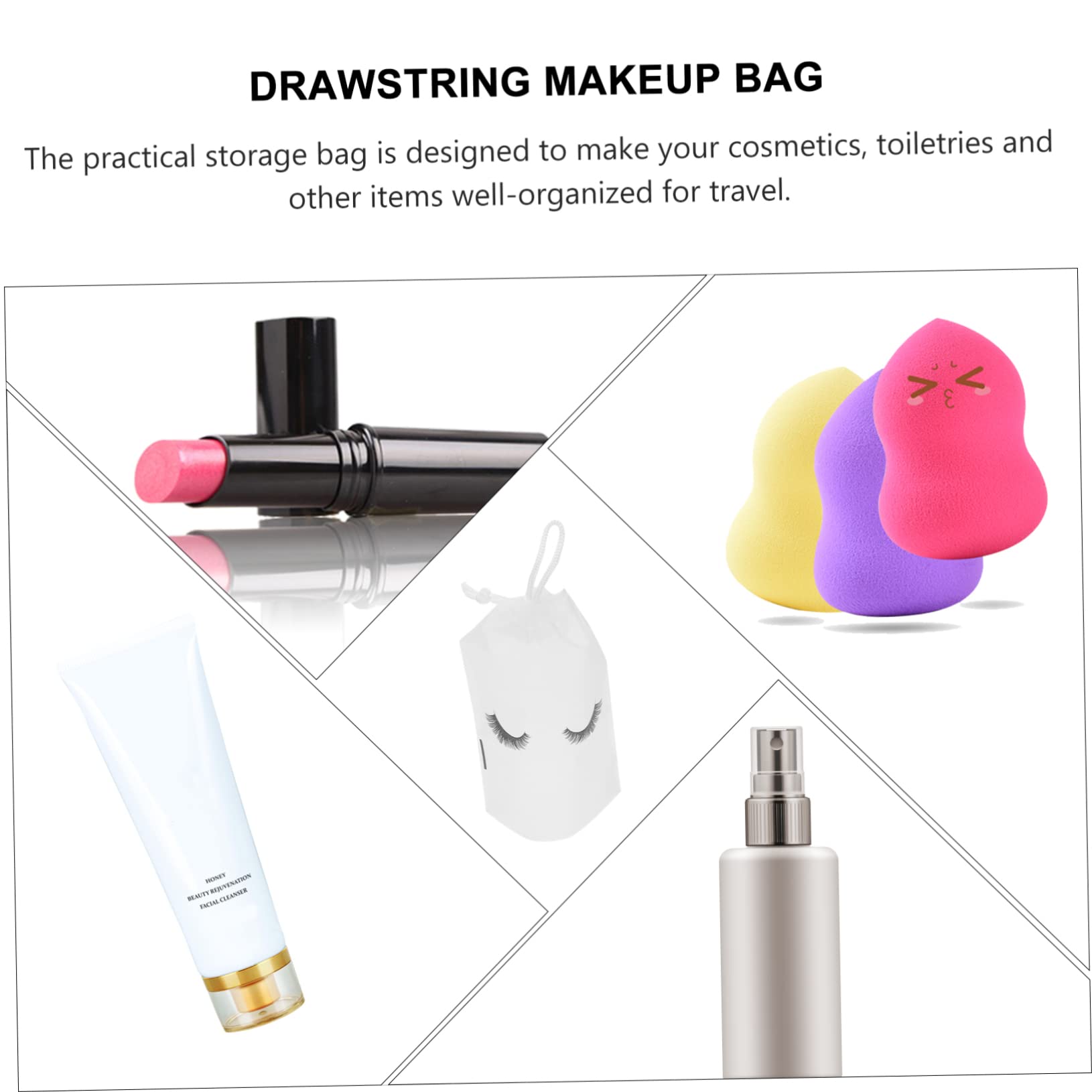 MAGICLULU 3er-Sets Schminktasche Für Unterwegs Reise-Make-up-Tasche Wimpern-Make-up-Tasche Mit Kordelzug Eva-Reise-kulturtasche Körperpflegetasche 50 Stück * 3