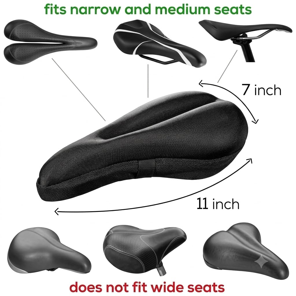 Ilsha Bicycle Silicone Gel Seat Saddle Cover Soft Cushion Black. 3