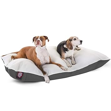 42 x 60 Inch Gray Rectangle Pillow Pet Dog Bed with Sherpa