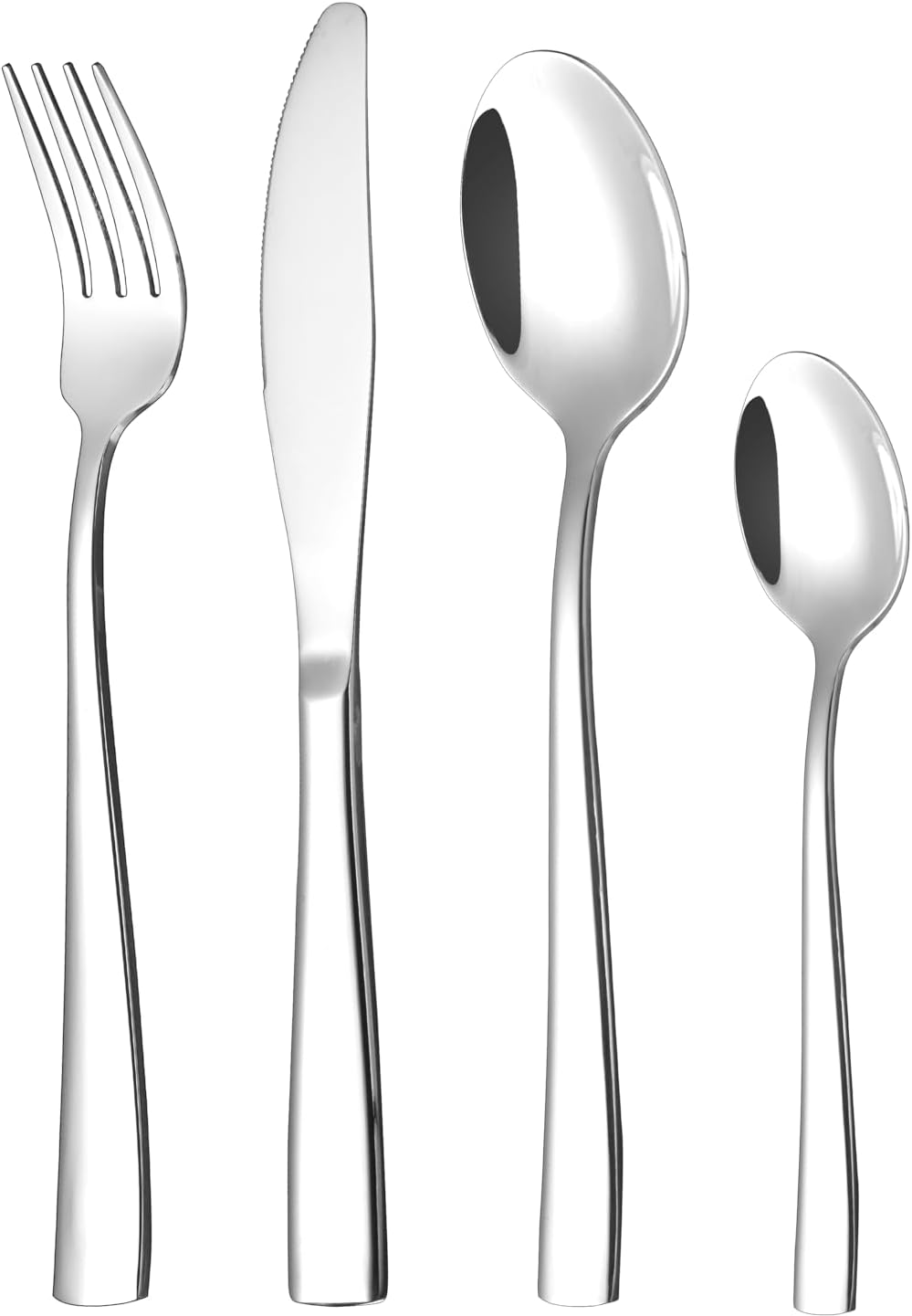 Cutlery Set 24 Pieces for 6 People - Otto Koning Leipzig- Stainless Steel Flatware Set, Mirror Polished. Silverware Set with Spoon Knife and Fork. Modern & Simple Design