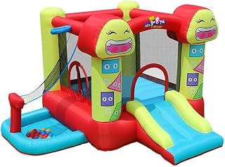 Inflatable Bounce House Smiley Trampoline,Children'S Slide Inflatable Castle Outdoor Playground Home Trampoline Kindergarten Naughty Castle Children'S Best Gifts,Color,290 * 288 * 183Cm (Color 290 * 2