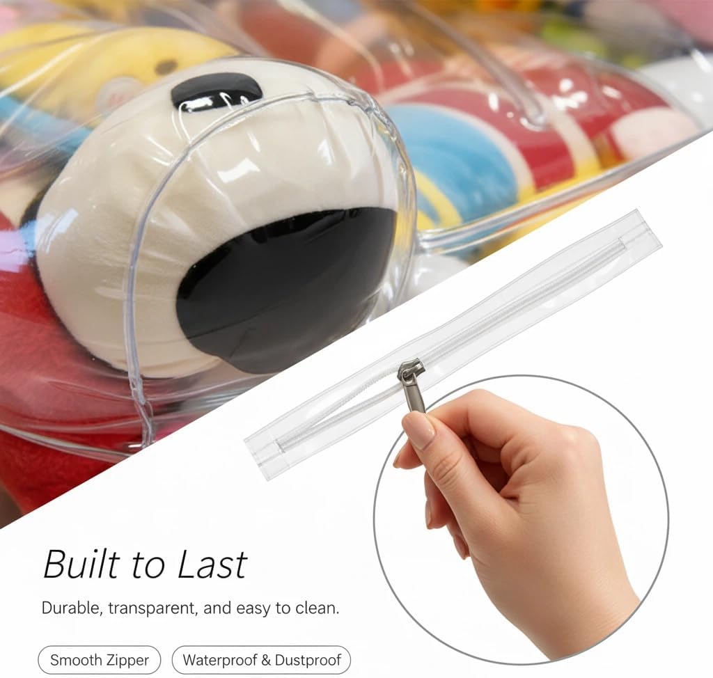 Clear Stuffed Animal Storage Chair (No Filler)- Extra Large Bean Bag Chair Cover for Kids, PVC Stuffed Animal Storage Sofa,Organizing Plush Toys or Textile,Easy Clean,Save Kids Room Space