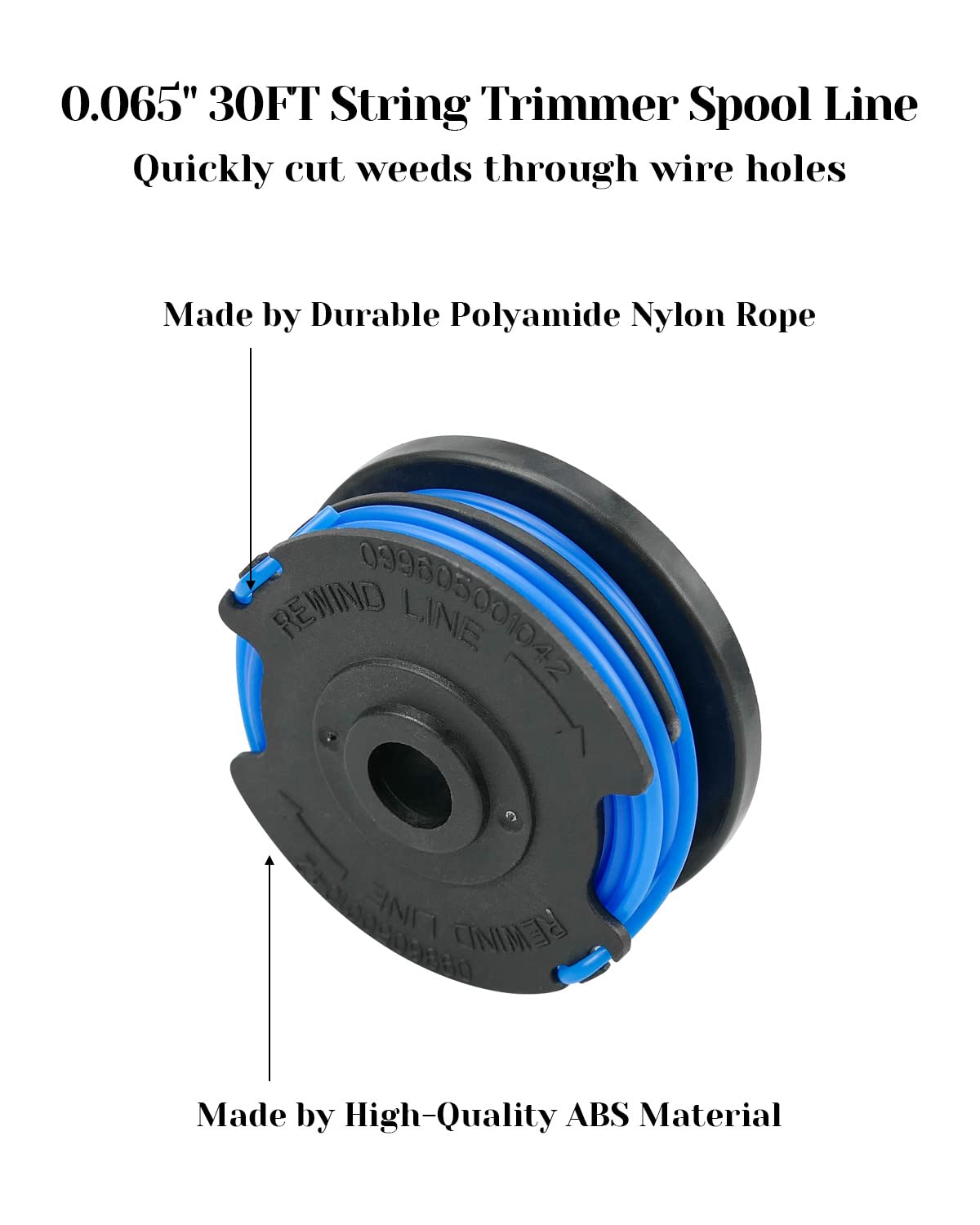 6x Ersatzspulen 88512 Für Toro 51480 Elektro-Rasentrimmer – 9m Nylon-Schnur, Automatischer Vorschub