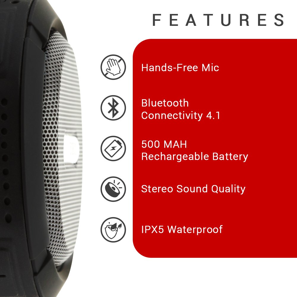 Coby Waterproof Speaker Shower Speaker Ipx5 Wireless Portable