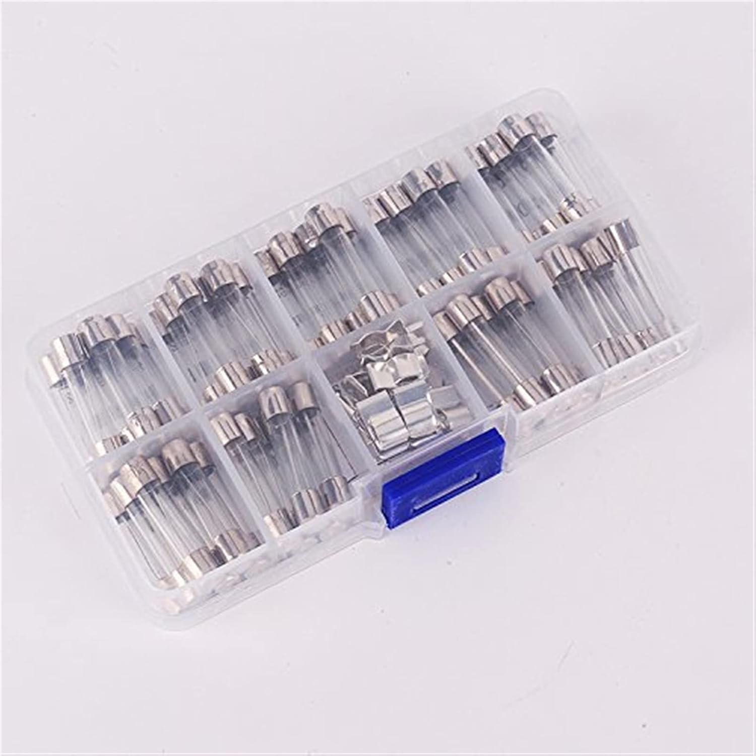 ZADIKO Fuse 72pcs 6x30mm Quick Blowing Glass Fuses Quick Blow Car Glass Tube Fuses Assorted Kit 250 10pcs Fuse Seat 6 * 30 Home Fuse with Box Fuse