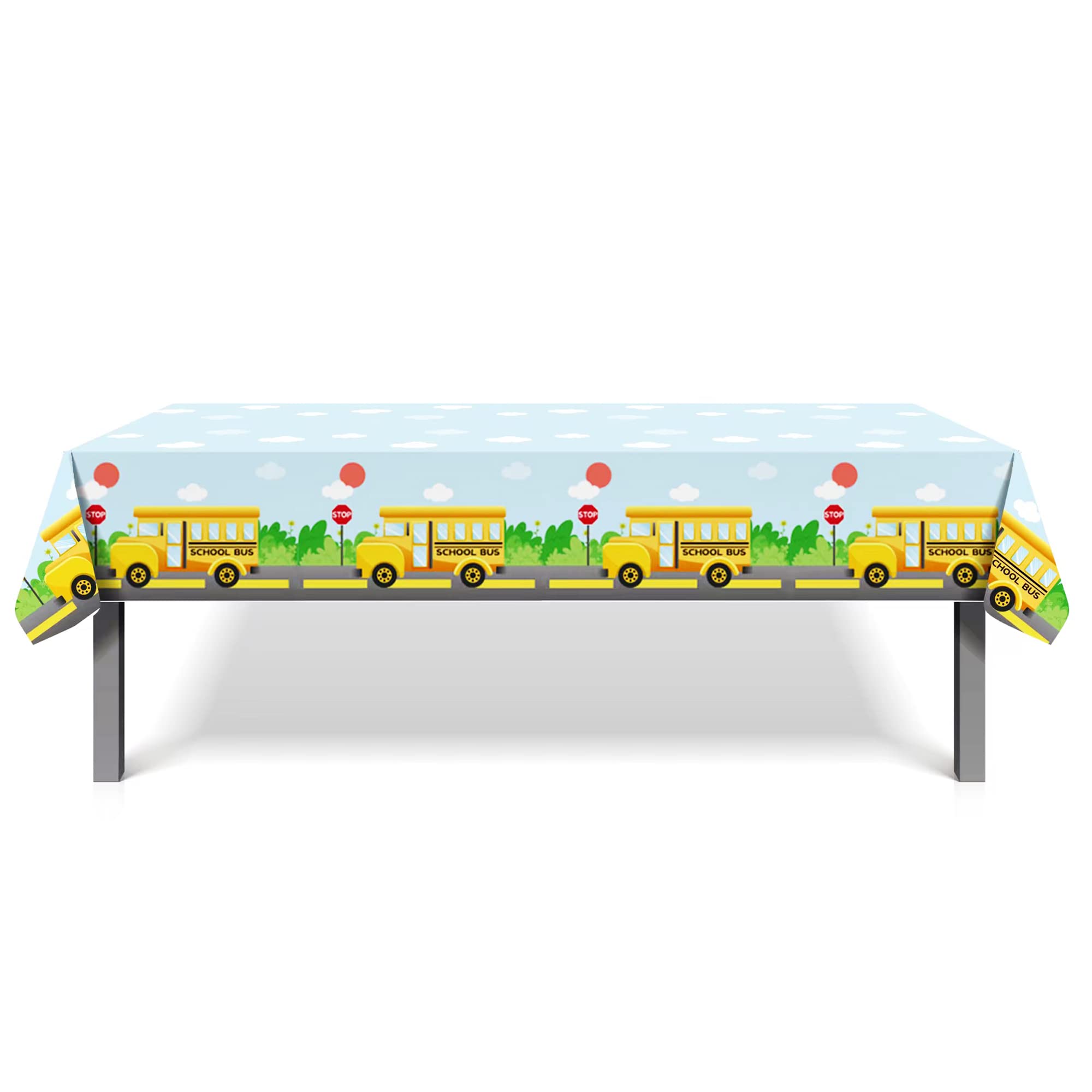 LUANDME 1 Pack Back to School Tablecloth Welcome Back to School The First/100th Day of School Rectangle Party Suplies Plastic