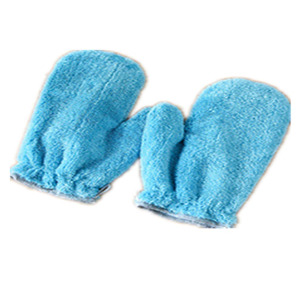 Gants de lavage de la vaisselle imperméables en fibre avec chiffon et tampon à récurer intégrés