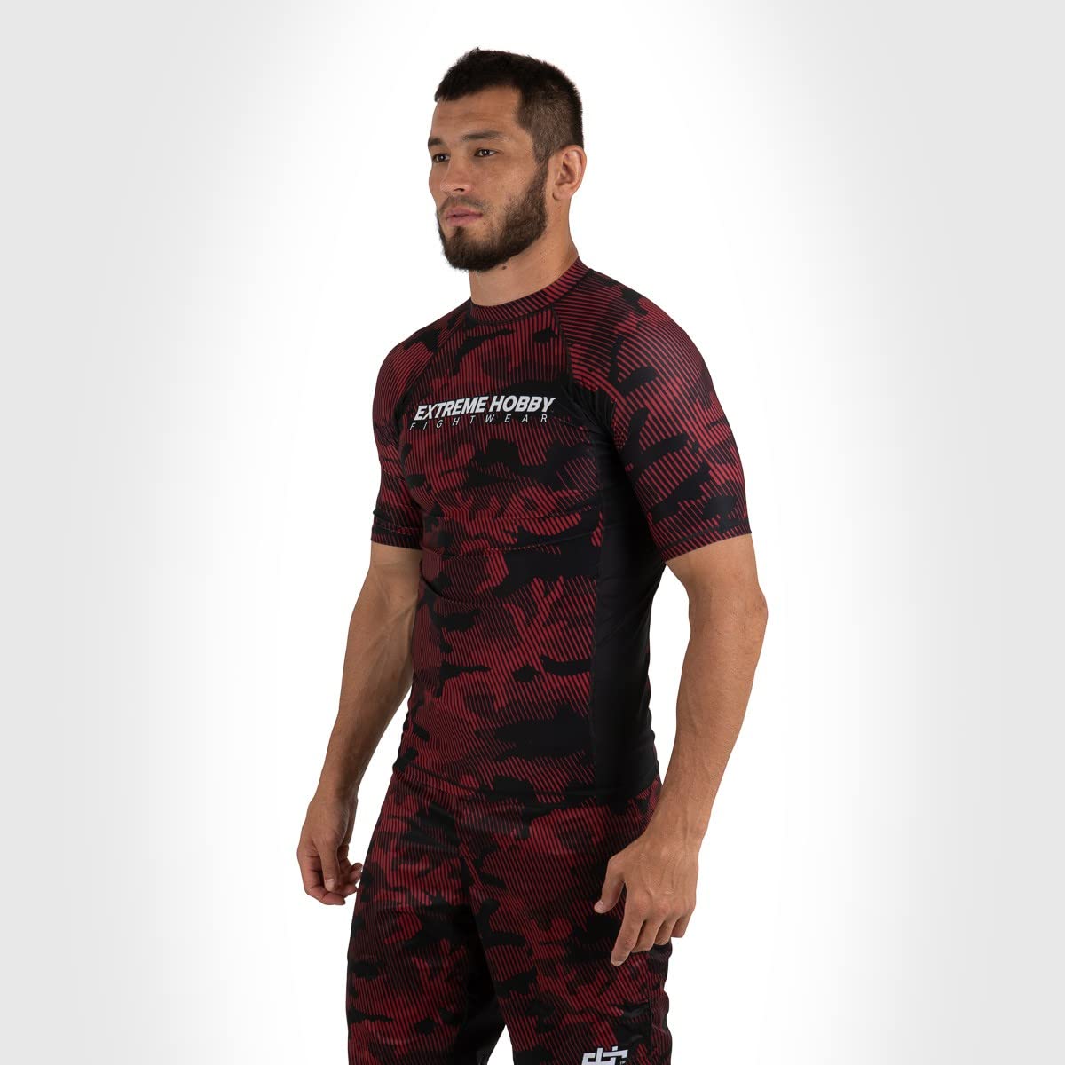 Rashguard Havoc, męski t-shirt sportowy, koszulka fitness, koszulka kompresyjna, koszulka z krótkim rękawem, koszulka funkcyjna, rozmiar XL, czerwony
