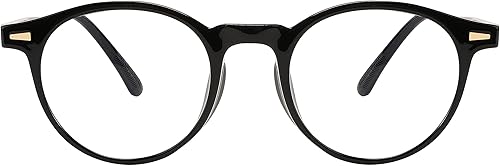 FEISEDY Gafas redondas vintage con bloqueo de luz azul para mujeres y hombres TR90 marco transparente para computadora B9086