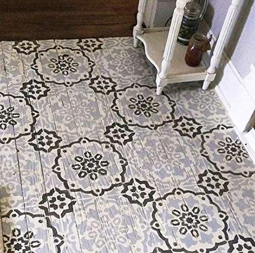 Amalfi Tile Stencil - Cement Tile Stencils - Diy Portuguese Tiles - Reusable Stencils For Home Makeover (Large 12"X12") #TOP7