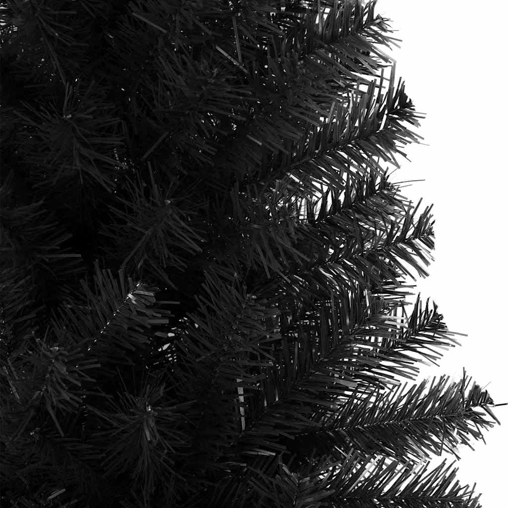 Árbol de Navidad artificial negro de 180 cm de PVC con soporte, 564 puntas, para interior y exterior, resistente, diseño moderno para salón, pasillo, dormitorio