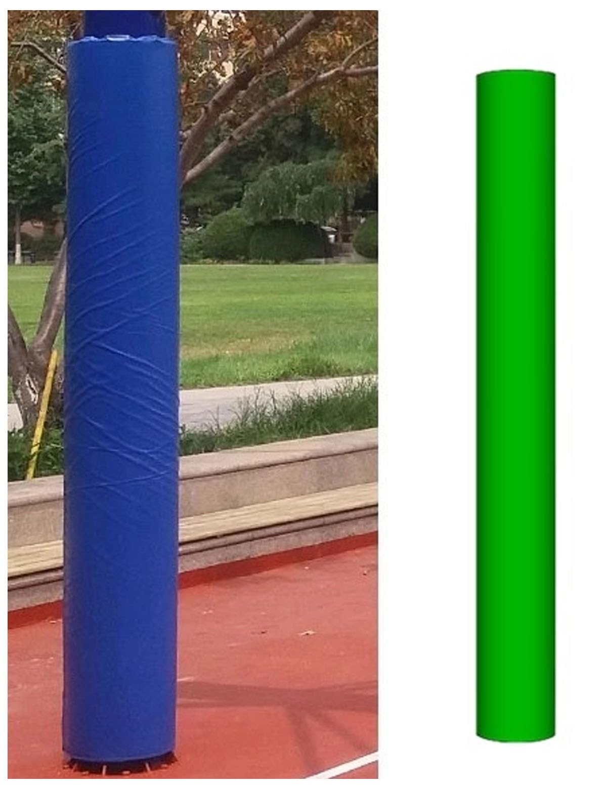 Wysoki kij do koszykówki, 180 cm, odporne na warunki atmosferyczne podkładki blokujące dla ochrony gracza, pasuje do słupków o średnicy do piwnicy, garażu, placu zabaw
