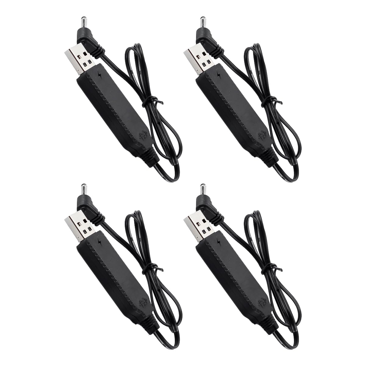 Fasizi 4-Piece 3.5 Elbow USB Charger Cable 3.7V 500MA for RC Cars Ni-Mh Batteries