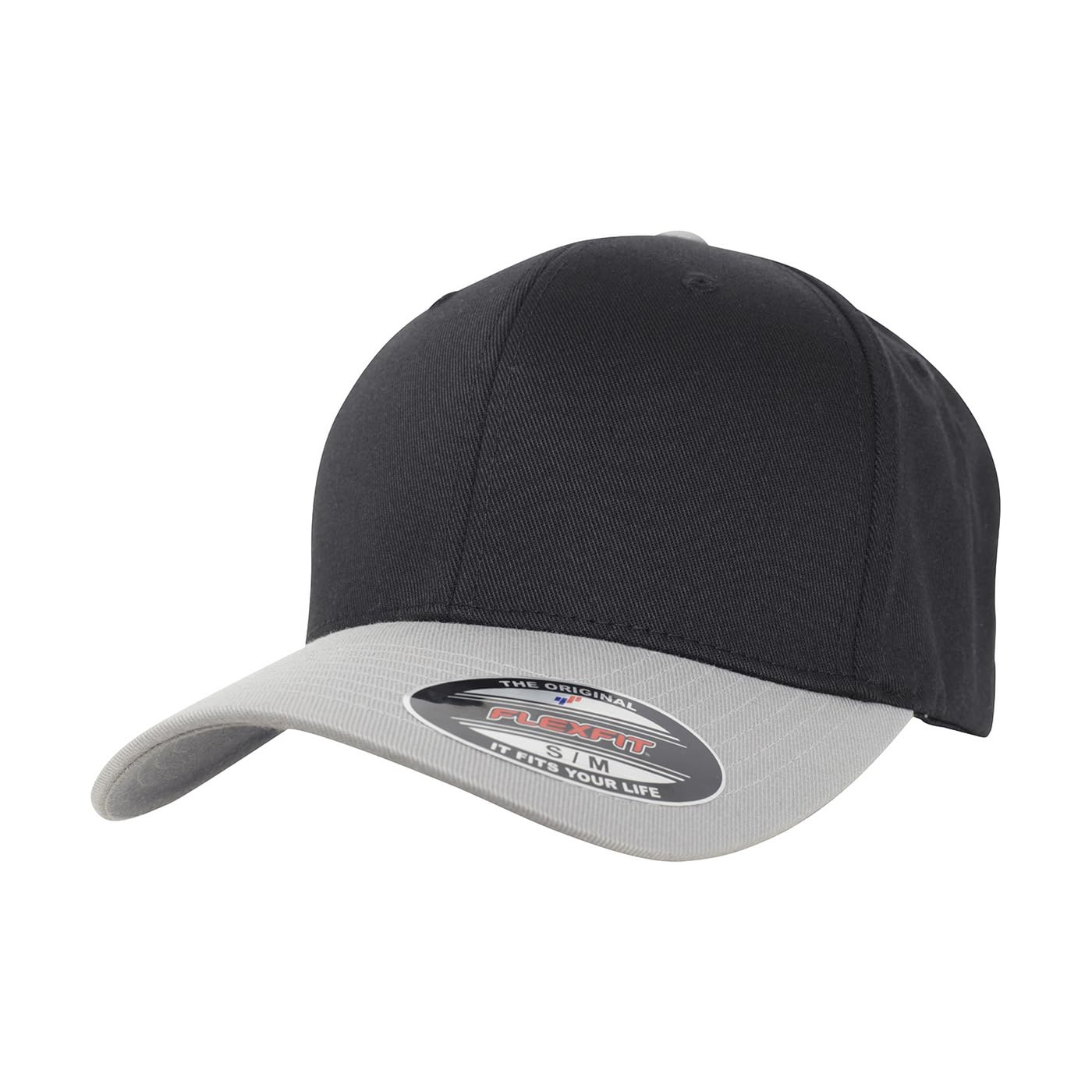 Flexfit Wooly Combed 2-Tone Cap, Blk/Silver, L/XL