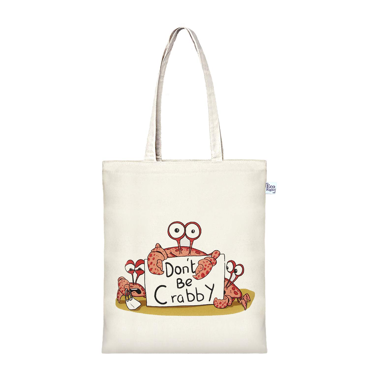 EcoRight 100% Organic Canvas Tote Bag with Zip, Eco-friendly Small Tote Bags for Women for Christmas, Travel, Beach & Shopping