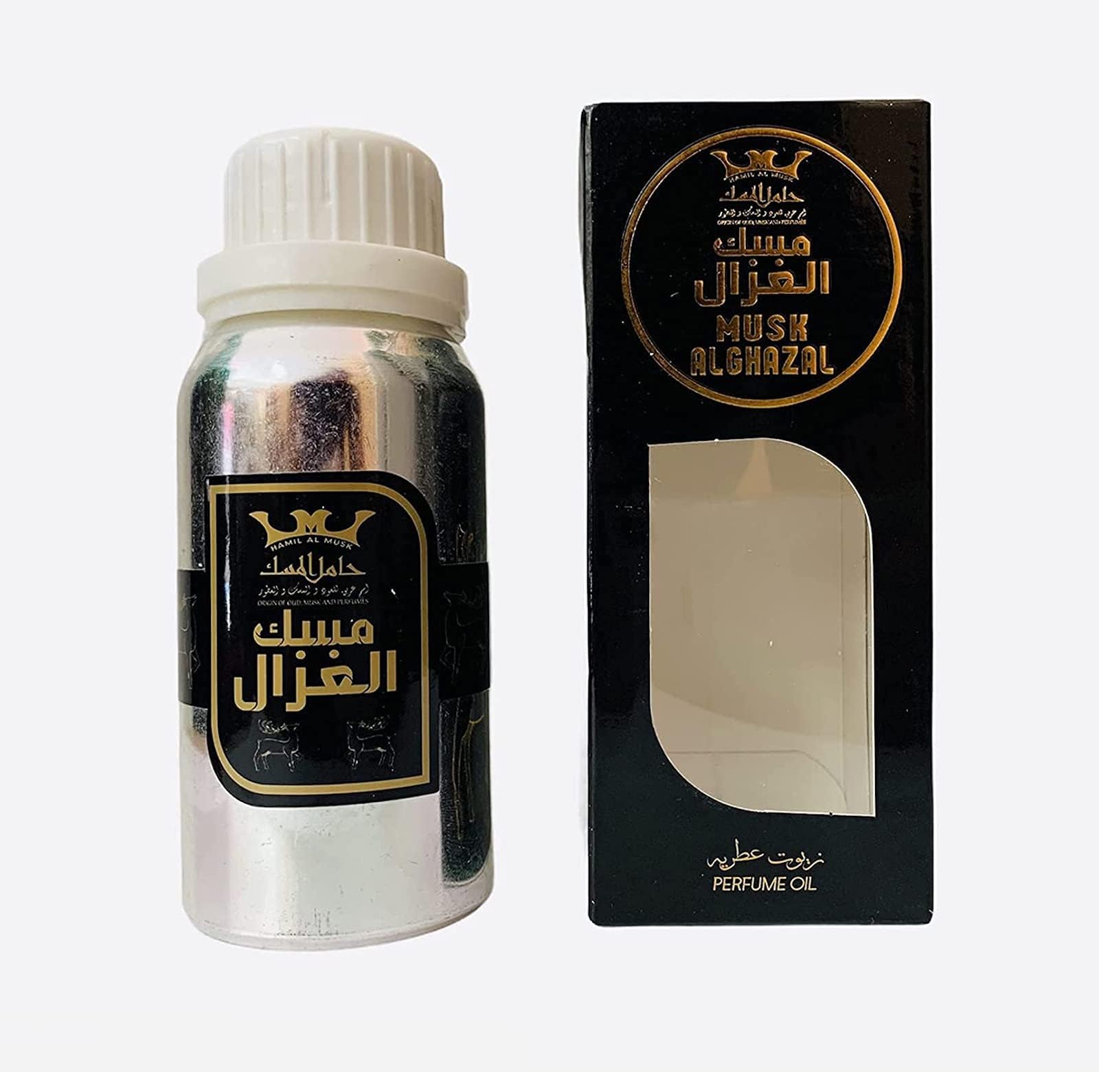 Black Deer Musk Al Ghazal Concentrated Perfume Oil Attar 100 ML By Hamil Al Musk - Pure Thick Black Deer Musk Oil