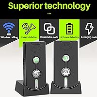 Vista 9 de Sistema de intercomunicación inalámbrico de 2 vías para el hogar, 1/2 milla de largo alcance, llamadas manos libres, recargable, espera de 120