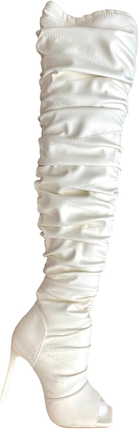Peep Toe Stiletto Heel Over the knee Boots