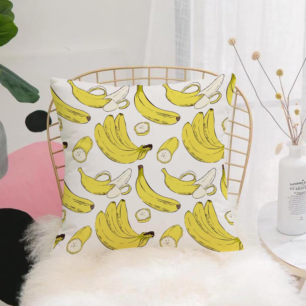Hyosxw Seamless Vector Banana Pattern - A2 Cushion Cover,Throw Pillow Case Home Decorative For Living Room Bedroom Sofa Chair 18X18 Inch,Seamless Vector Banana Pattern,Pillowcase 45X45cm