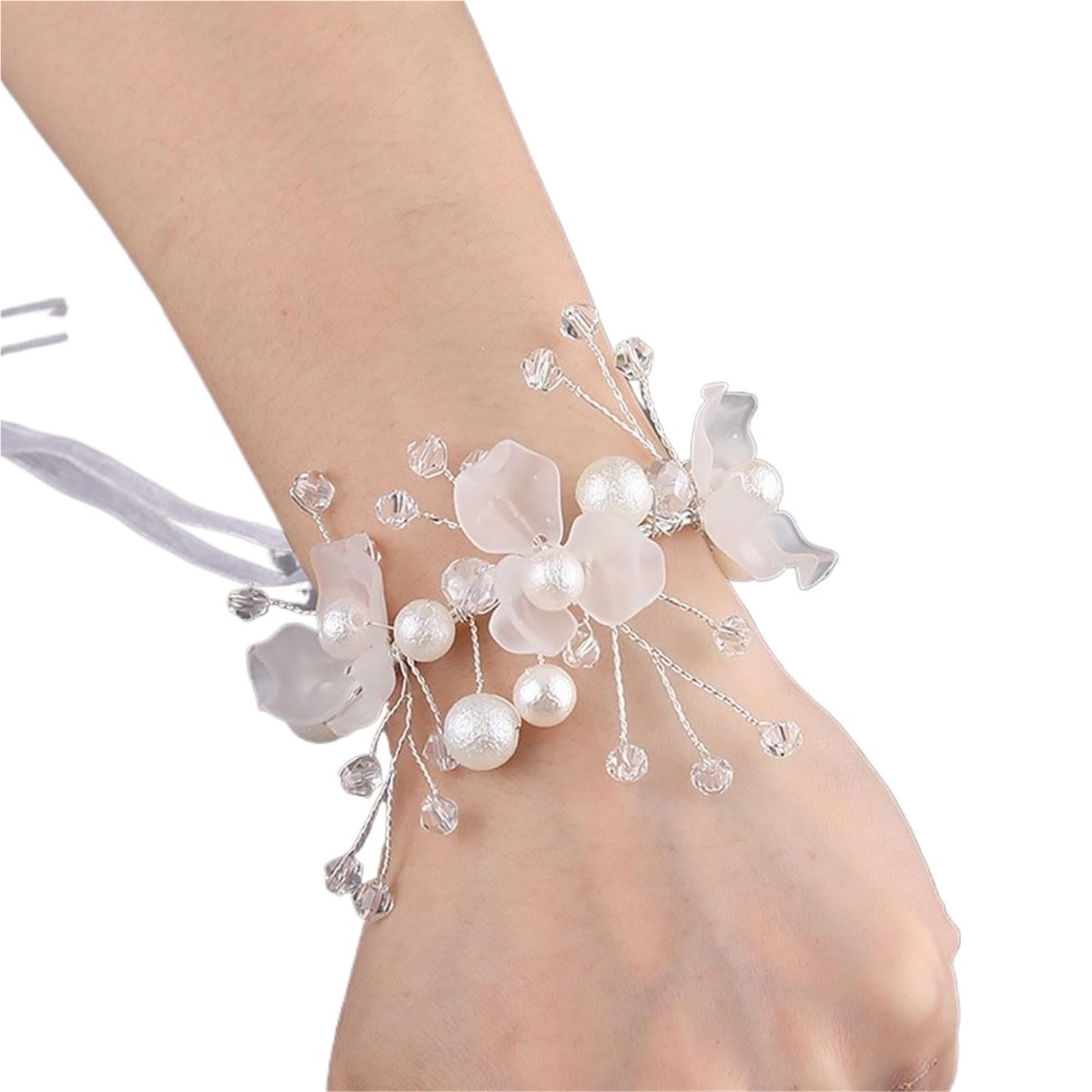 EEfpxwtz Prom corsage wrist flower， 4 Pcs Multicolor Hand Wrist Flowers for Brid Br Brsmaid Prom Dancing Party Decor(Color4)