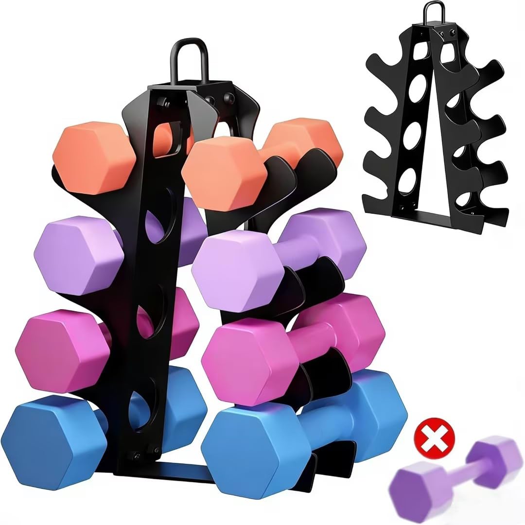 Weight Rack for Dumbbells 5-15LB(Dumbbells Not Included), EXBTOKA Upgraded Dumbbell Rack with Handle, 4 Tier Dumbbell Rack Stand Only, Compact A-Frame Dumbbell Rack, Suitable for Home Gym-image-49