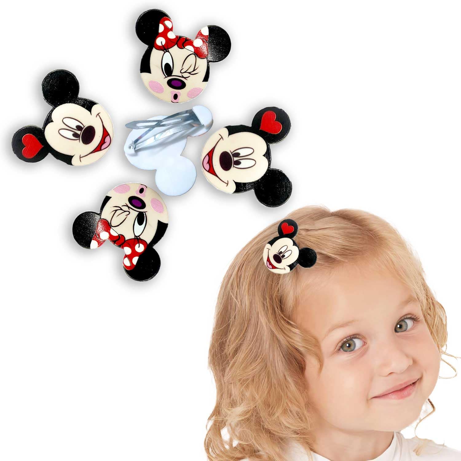LYKAA Mikki Mini Cute Cartoon Character Hair Tic Tac Clips for Baby Girl/Kids Hair Barrettes Hair Bow Pin for Girls Toddlers Hair Accessories Teens Gifts (2 pairs, Multicolor) (B0CT5XPPPV) Amazon Price History, Amazon Price Tracker