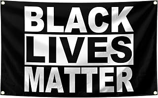 Black Lives Matter 3x5 Feet With 4 Brass Gaskets for College Dorm Office Bedroom Home Gym Man Cave Flag (Black Lives Flag)