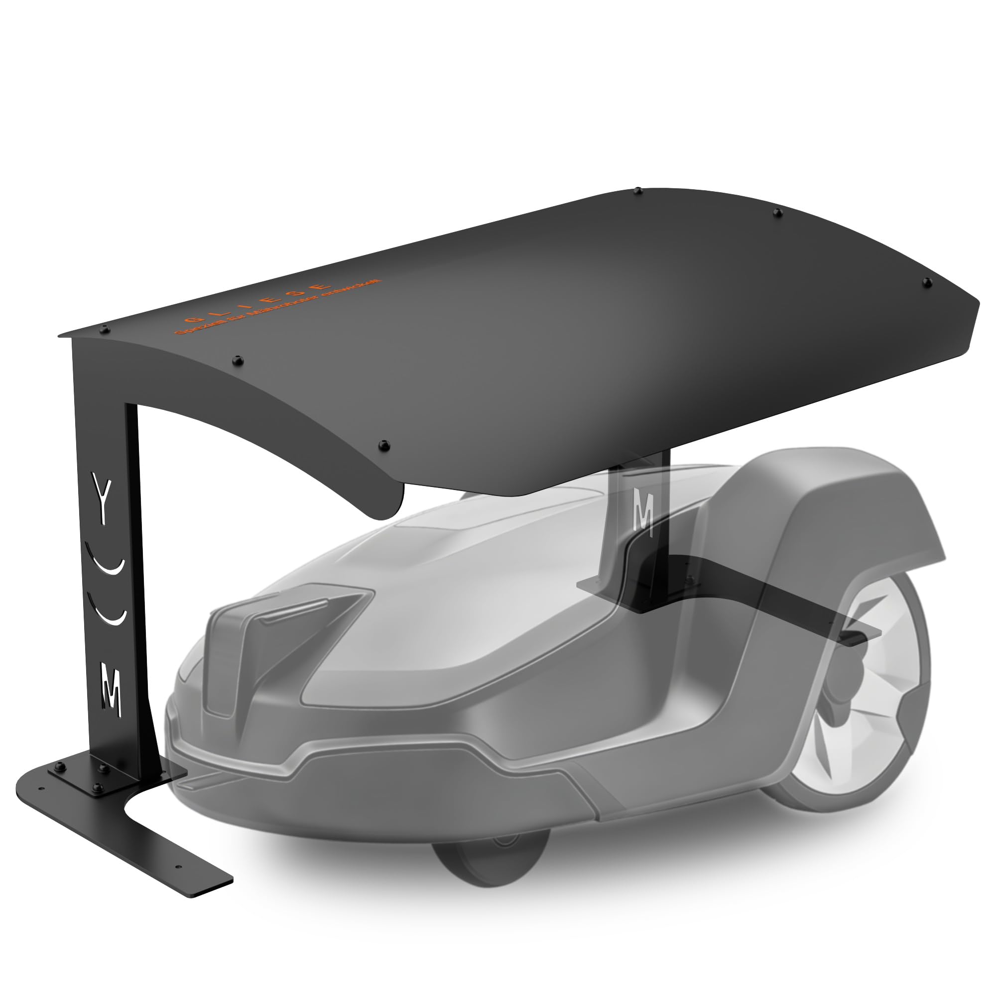 GLIESE Garage pour robot tondeuse - 70 x 55 x 41 cm - Toit robuste en acier S235JR - Abri universel et abri pour robot tondeuse à gazon - Antirouille et résistant aux intempéries - Noir