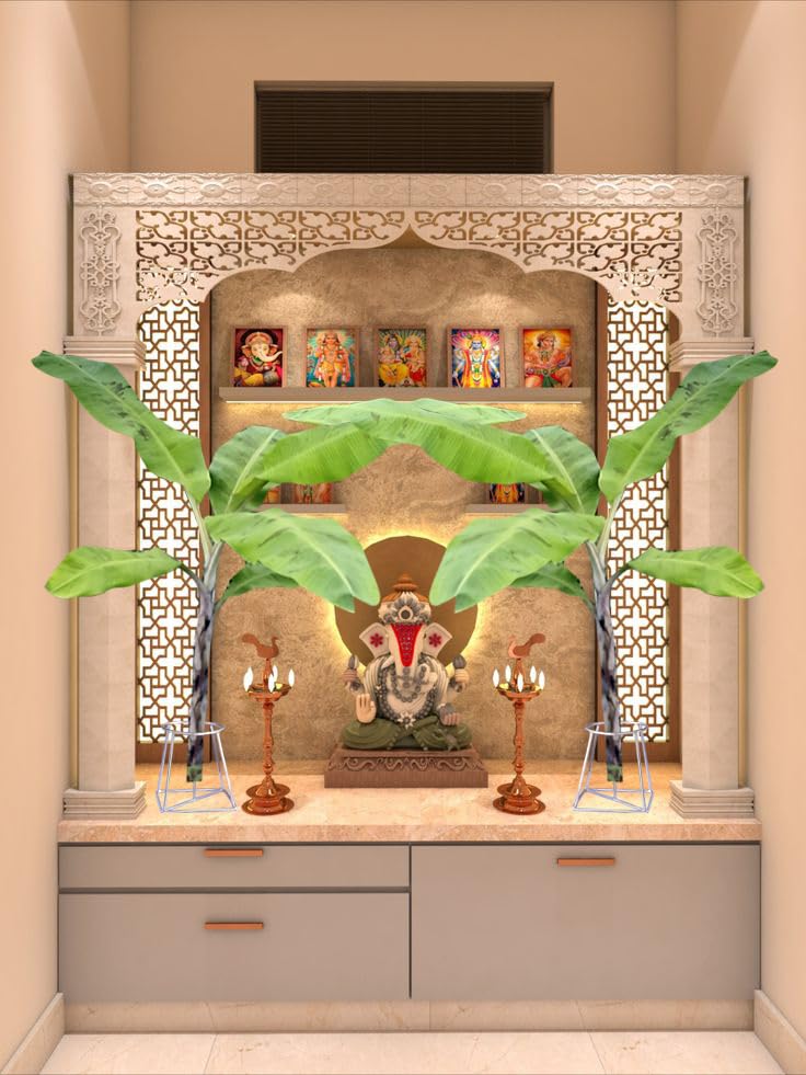 Hind's Coconut Leaf or Banana Leaf Holder Stand Heavy Stainless Steel Decorative Ideal for Placing The Banana Plant/Tree/stem Stand and Other Ceremonies Banana Leaf Stand for Pooja (1) 5 61CiwGHQdHL